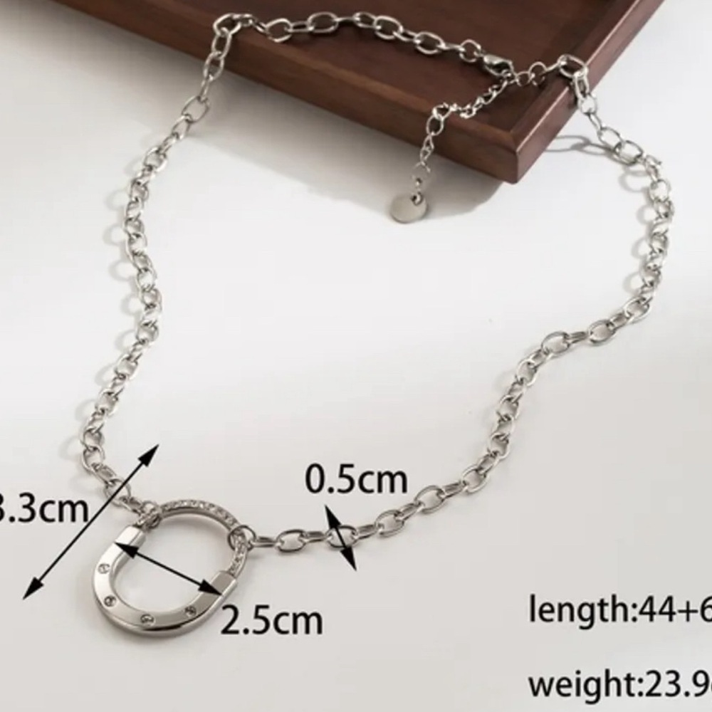 Oval stainless steel necklace - Picture 3 of 3